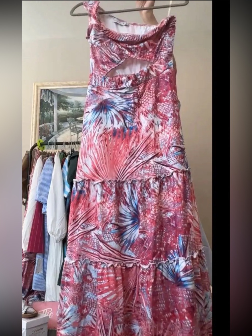 Chicways one shoulder maxi dress L